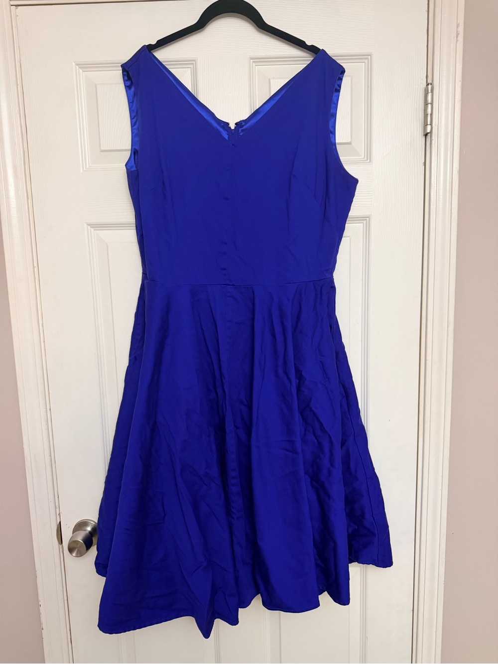 Pin up Couture Royal Blue V-Neck Sleeveless Fit-and-Flare Dress
